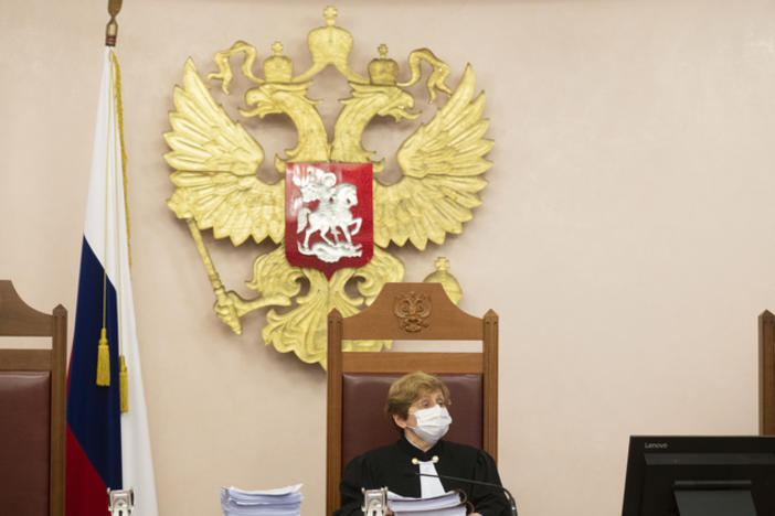 Judge Alla Nazarova attends a hearing in the Supreme Court of the Russian Federation in Moscow on Nov. 25, 2021.