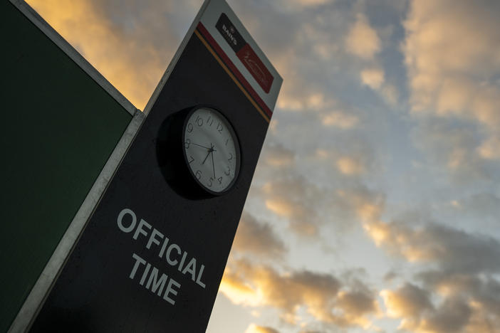 "One second doesn't sound like much, but in today's interconnected world, getting the time wrong could lead to huge problems," geophysicist Duncan Agnew says. Here, an official clock is seen at a golf tournament in Cape Town, South Africa.