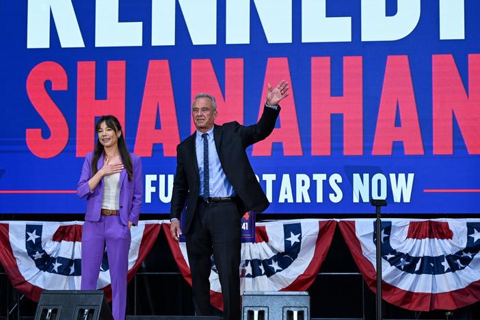 Independent Presidential Candidate Robert F. Kennedy Jr. announced attorney, tech entrepreneur and philanthropist Nicole Shanahan to the Kennedy campaign as his vice presidential running mate during an event in Oakland, Calif., on March 26.