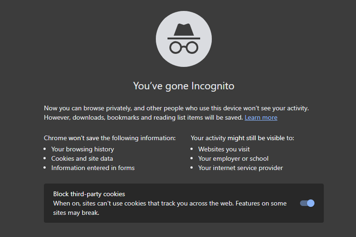 Google now informs users of the limitations of its so-called "incognito mode," which enables more private web browsing.