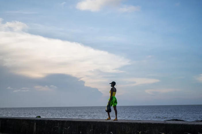 Sea levels in Guyana are rising several times faster than the global average. High tides sometimes spill over the seawall that is meant to protect the coastline.