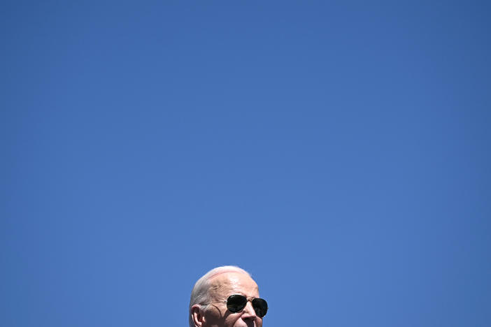 President Biden in Chandler, Ariz., on March 20. Biden is running for reelection, but a surprising number of voters don't believe it.