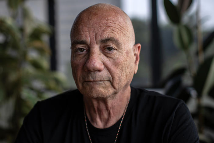 Luis Har, shown here in Tel Aviv, Israel, on March 27, was taken hostage during the Oct. 7 Hamas attacks and freed by an Israeli special forces operation in February. In captivity, he says, "Every time we fell into depression, we overcame it with stories. We started to say, where are we going to travel to today in our minds?"