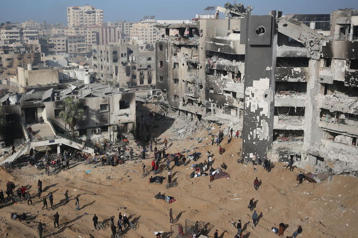 The damaged area around the Al-Shifa Hospital in Gaza City on April 1, 2024.