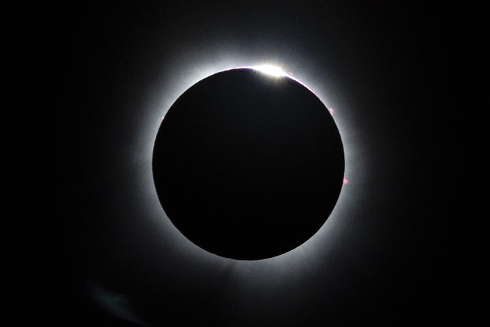 The moon passes the sun during a solar eclipse on Monday in Ste. Genevieve, Mo.