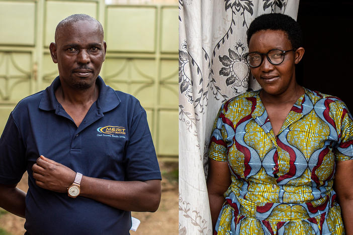 Didas Kayinamura (left) and Rachel Mukantabana (right) talk about the legacy of the Rwandan genocide thirty years later.