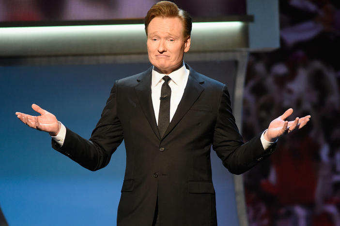 Host Conan O'Brien speaking onstage during the 5th Annual NFL Honors in San Francisco, Calif.