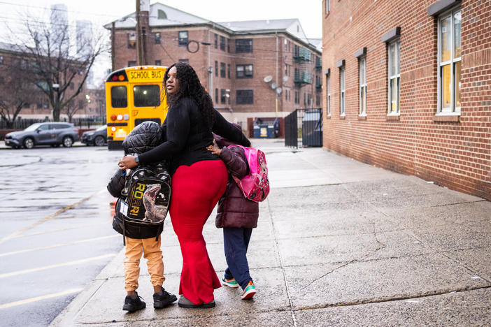 Hannah Allen attends Hudson County Community College and is the mother of three children. "First you put your kids," she says. "Then you put your jobs, then you put your school. And last, you put yourself."