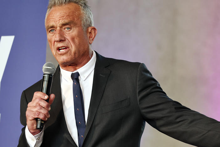 Independent presidential candidate Robert F. Kennedy Jr. speaks at an event in Los Angeles on March 30.