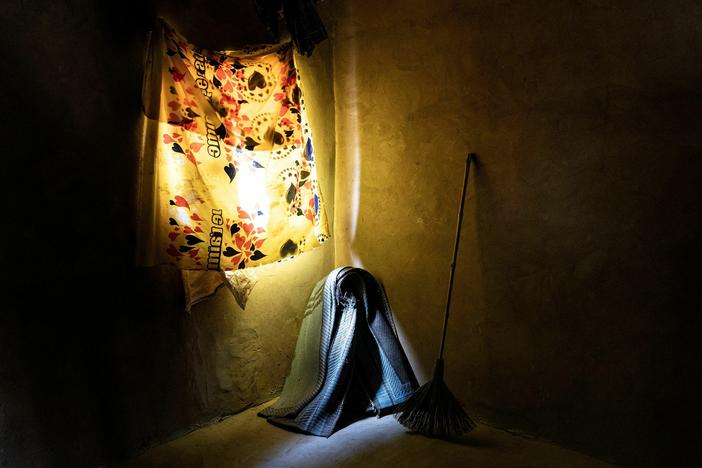 An empty room is pictured in a concrete house in Matam, Senegal. Many families don't have electricity nor the means to own a fan or air conditioning to help quell the intense heat at night, temperatures can stay around 35 degree Celsius throughout the night.