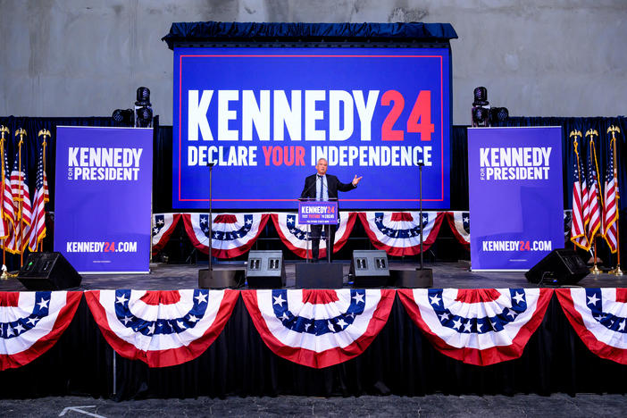 Independent presidential candidate Robert F. Kennedy Jr. speaks at an event in Oakland, Calif. on March 26.