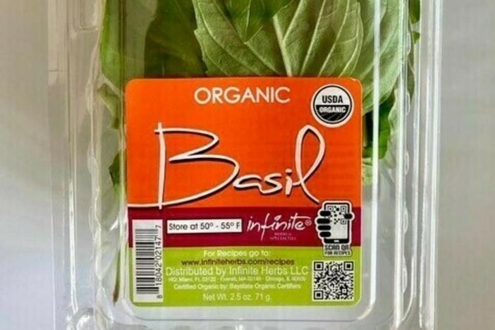 Infinite Herbs-brand organic basil recalled by Trader Joe's have been linked to salmonella infections in several states.