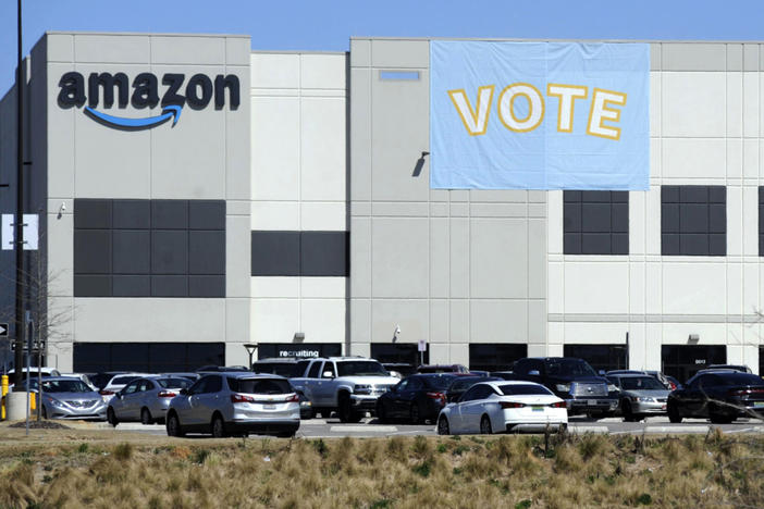 Workers at this Amazon warehouse in Bessemer, Ala., held a revote on unionizing in March 2022, but the result remains unresolved.