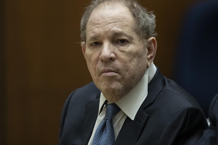 Former film producer Harvey Weinstein ,appearing in a Los Angeles courtroom in Oct. 2022.