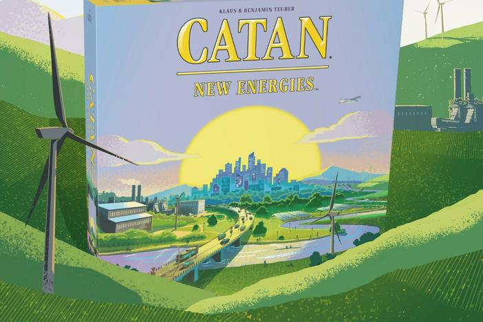 A new version of the popular board game Catan, which hits shelves this summer, introduces energy production and pollution into the gameplay.