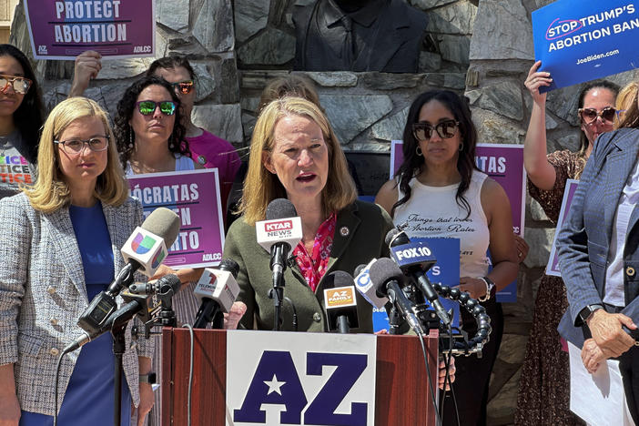Arizona's Democratic Attorney General Kris Mayes, speaking in Phoenix last month after the state's supreme court ruled that an 1864 ban on abortion could be enforced, had pledged not to enforce the law. Now the legislature has voted to repeal it.