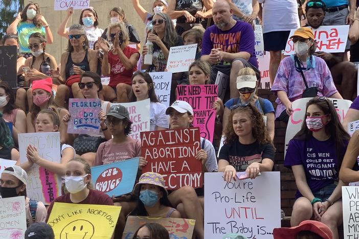 Thousands of abortion rights protesters rallied in Tampa on Oct. 2, 2021.