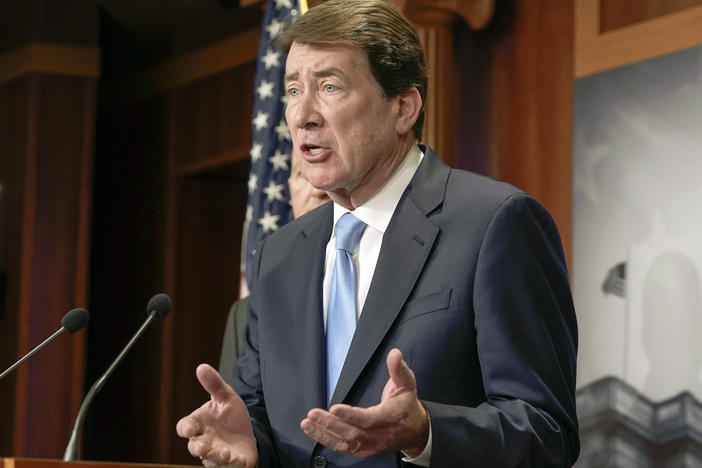 Republican Sen. Bill Hagerty of Tennessee speaks about the Senate version of the Equal Representation Act during a January press conference in Washington, D.C. The bill is one of at least a dozen GOP proposals to exclude some or all non-U.S. citizens from a special census count that the 14th Amendment says must include the "whole number of persons in each state."