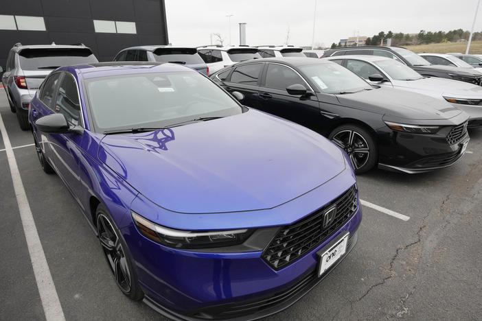 2024 Accord sedans are displayed at a Honda dealership April 14, 2023, in Highlands Ranch, Colo.