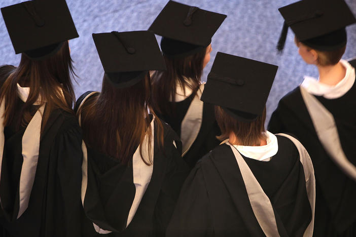 Students at the University of Birmingham take part in their degree congregations as they graduate on July 14, 2009 in Birmingham, England.