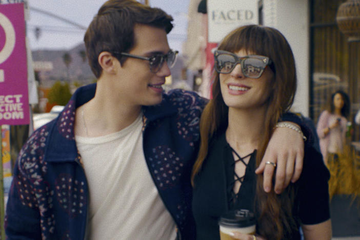Nicholas Galitzine and Anne Hathaway in <em>The Idea of You</em>.