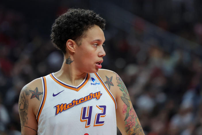 Brittney Griner on the court in September 2023.