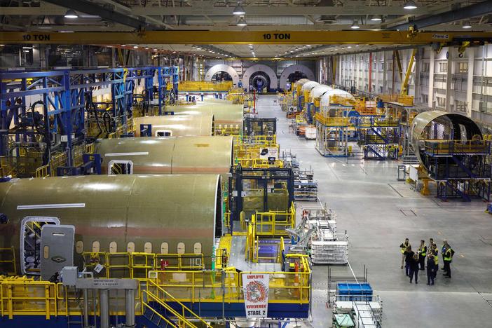 The FAA says it's investigating Boeing after some required inspections of the 787 Dreamliner were not performed as required. Dreamliners are shown under production at Boeing's manufacturing facility in North Charleston, S.C.