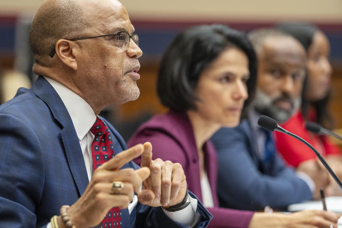 David Banks, chancellor of New York City Public Schools, testified at a House Education Committee hearing on antisemitism on Wednesday. He was joined by Karla Silvestre, president of the Montgomery County Board of Education in Maryland, Emerson Sykes, staff attorney with the ACLU, and Enikia Ford Morthel, superintendent of the Berkeley Unified School District in California.