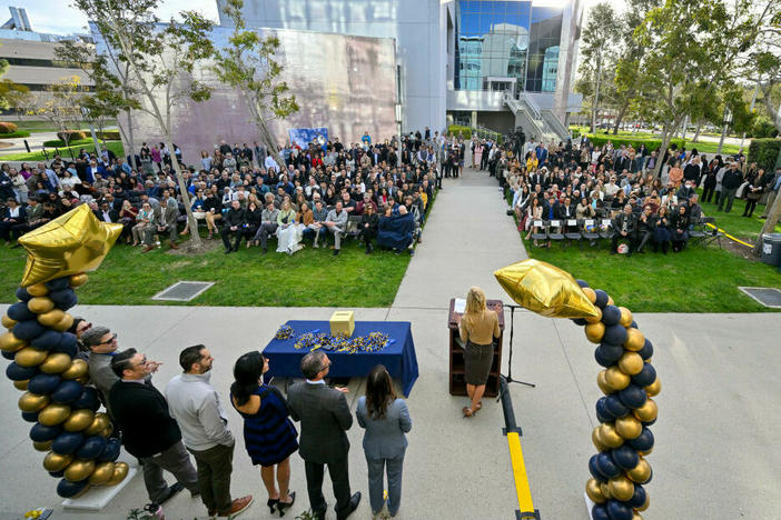 The Match Day ceremony at the University of California, Irvine, on March 15. Match Day is the day when medical students seeking residency and fellowship training positions find out their options. Increasingly, medical students are choosing to go to states that don't restrict abortion.