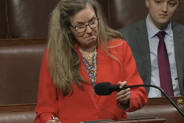 Virginia Rep. Jennifer Wexton used text-to-speech technology to advocate for her bill on the House floor Monday, following her diagnosis with the rare brain condition known as progressive supranuclear palsy.