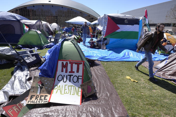 Student protesters demanding university divestment from Israel have set up encampments over the past month at dozens of campuses across the nation, including at MIT in Cambridge, Mass.
