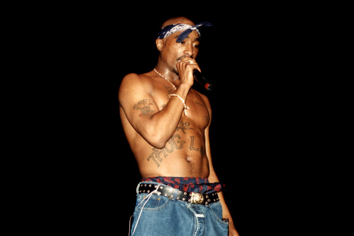 Rapper Tupac Shakur performs at the Regal Theater in Chicago, Illinois in March 1994.