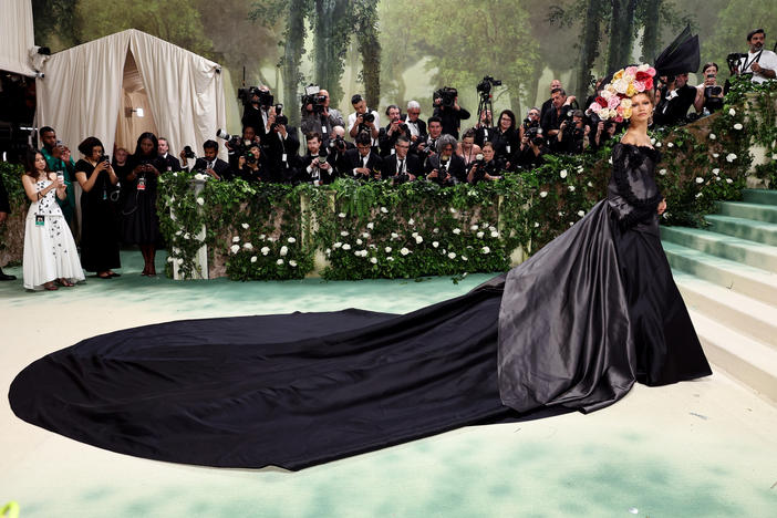 Zendaya at the 2024 Met Gala in New York City. The actress is one of many celebrities whose name has appeared this week on social media "block" lists for not speaking out publicly about the conflict in Gaza.