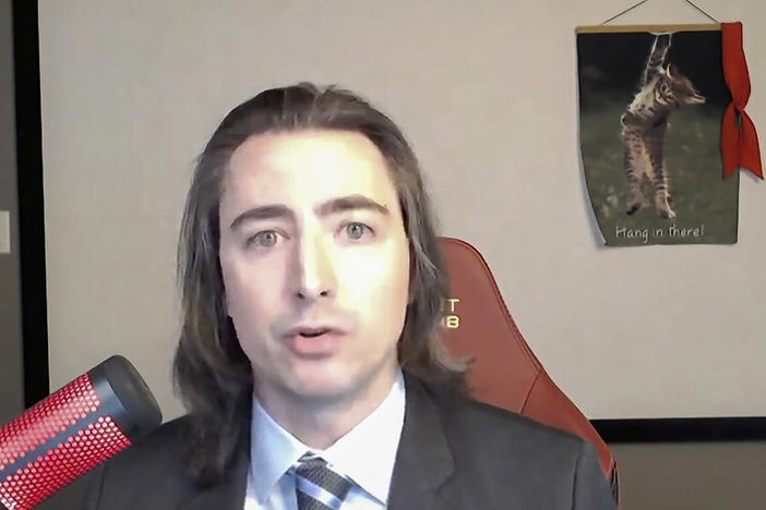 Keith Gill testifies during a virtual hearing on GameStop before the House Financial Services Committee on Feb. 18, 2021. GameStop shares surged on Monday after a new X post by Gill.