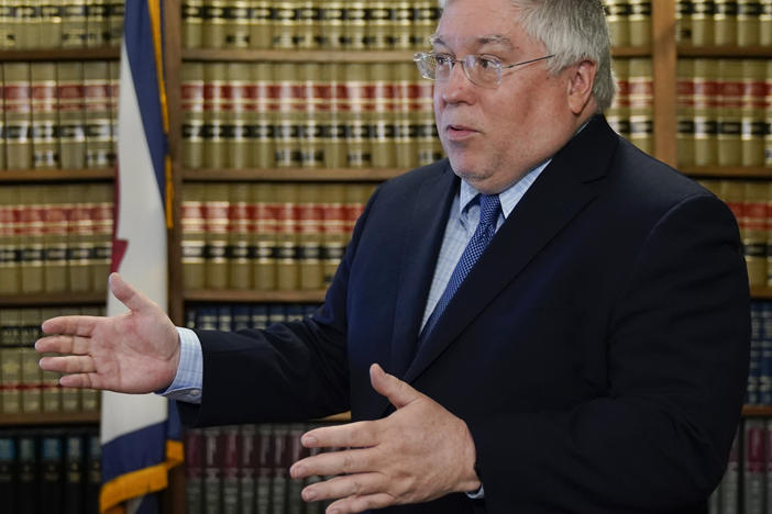 West Virginia Attorney General Patrick Morrisey last year. With the win in today's primary, the Republican will face Democrat Steve Williams in November's election for governor.