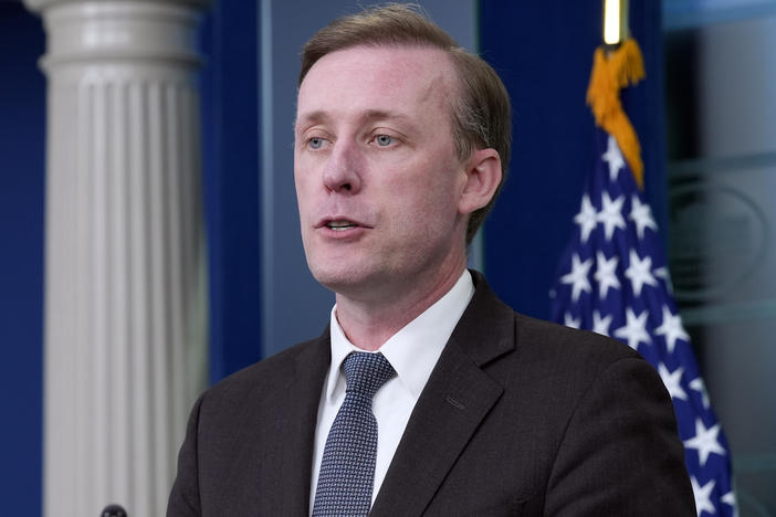 White House national security adviser Jake Sullivan speaks during the daily briefing at the White House in Washington, Monday, May 13, 2024.