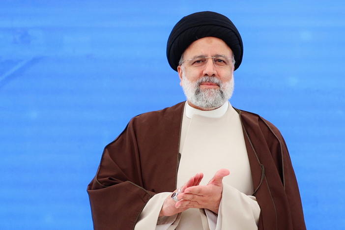 In this handout image supplied by the Office of the President of the Islamic Republic of Iran, Iranian President Ebrahim Raisi is pictured at the Qiz Qalasi Dam, constructed on the Aras River on the joint borders between Iran and Azerbaijan. Raisi was seen as a potential successor to Iran's supreme leader.
