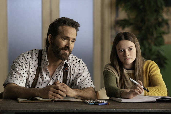 Ryan Reynolds and Cailey Fleming in <em>IF</em>.