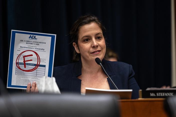 Representative Elise Stefanik, a Republican from New York, grilled leaders of universities during a House Committee on Education and the Workforce hearing on May 23. 