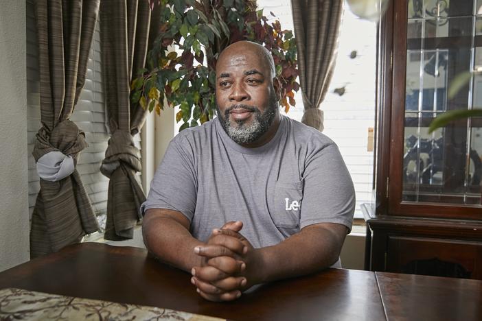 Wymon Johnson, poses for a portrait at his residence in Bakersfield, Calif. Johnson is currently renting a room from a friend while he is waiting for long term housing through the Kern County Housing Authority. 