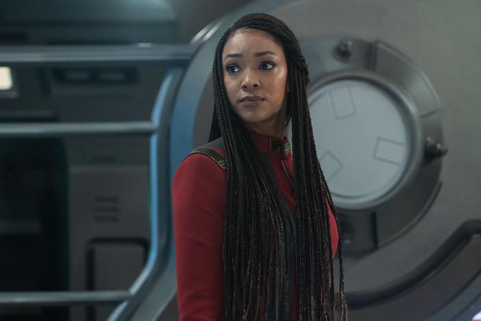 Sonequa Martin-Green as Michael Burnham.