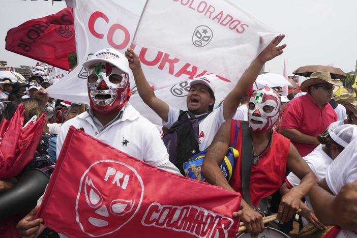 Supporters of presidential candidate Xóchitl Gálvez shout her name at her campaign rally in Los Reyes la Paz just outside of Mexico City, on Wednesday, May 29, 2024. Mexico's general election is set for June 2.