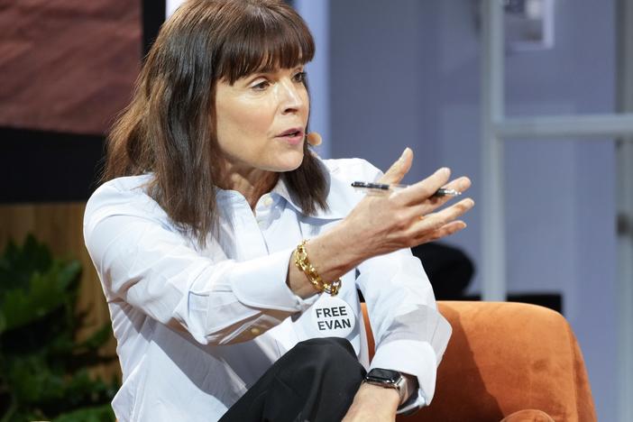 <em>The Wall Street Journal </em>Editor in Chief Emma Tucker has conducted multiple rounds of newsroom layoffs this year as part of a broad reorganization. Here, she participates in a panel discussion on the importance of free and safe global reporting during a 2023 conference hosted by the newspaper. 