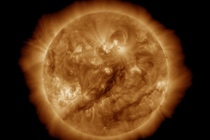 The sun has gone through a rotation, and the active region that triggered a huge amount of aurora activity is once again pointing toward Earth — but not directly at it.