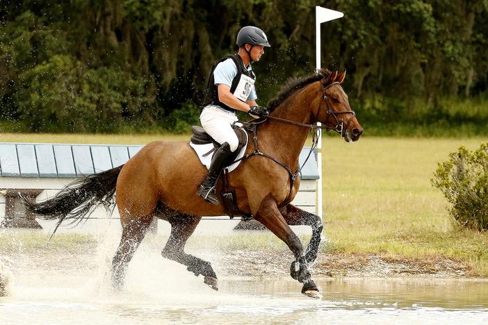 Three-day eventing rider Jonathan Holling competes with his gelding Fernhill Copain.