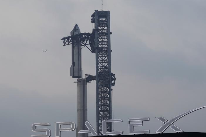 SpaceX's mega rocket Starship is prepared for a test flight from Starbase in Boca Chica, Texas, Wednesday, June 5, 2024. The Starship is scheduled to launch Thursday.