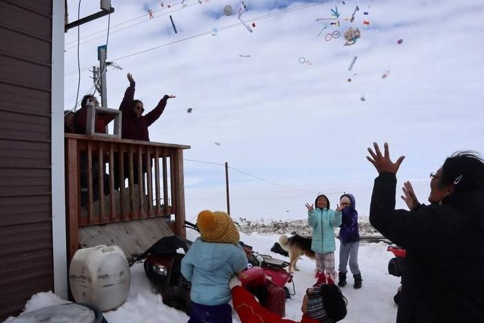 For generations, Yup'ik women have gathered for "throwing parties" in the coastal villages of Western Alaska to celebrate firsts (like the first seal caught by a young family member). In late April, a group of women gathered for a throwing party in the village of Mertarvik to help Mildred Tom celebrate her daughter's graduation and the recent accomplishments of her grandchildren.<br><br> <br>