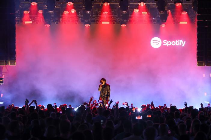 Kendrick Lamar performs at a Spotify event in Cannes, France, during the Cannes Lions media festival in June 2022.