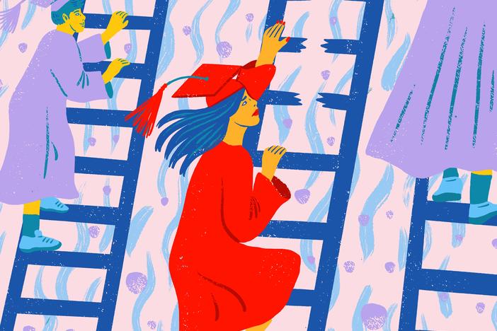 On college campuses, women are making inroads in male-dominated fields like engineering and business. But that is not eliminating the earnings gaps in leadership and income in the workplace.
