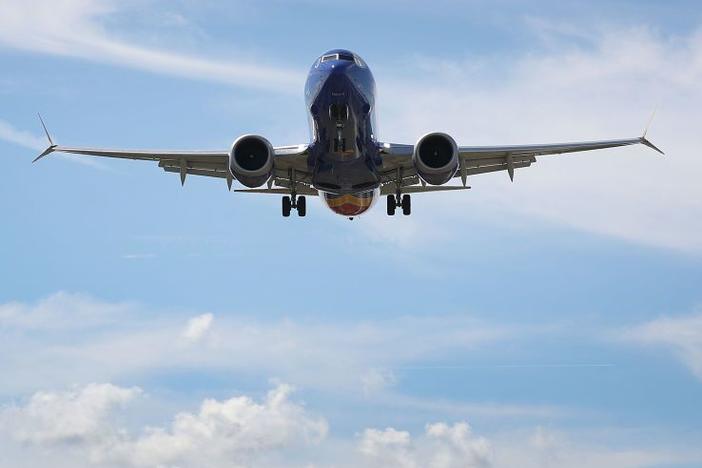 A Southwest Boeing 737 Max 8 jet prepares to land at Fort Lauderdale-Hollywood International Airport in March, 2019. A similar jet experienced a rare but potentially dangerous event known as a Dutch roll last month. 